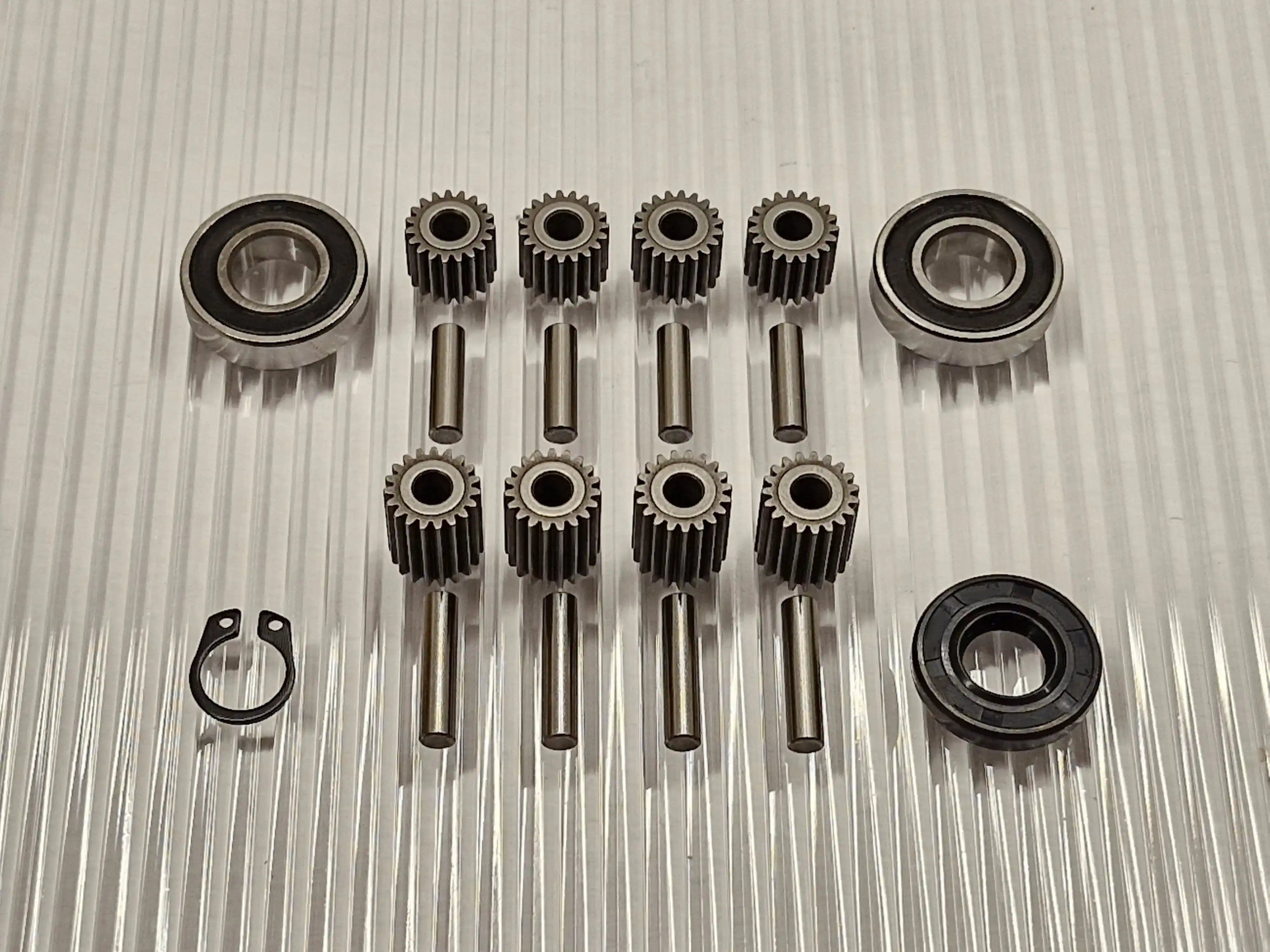 Reparatieset voor wielmotor Honda Miimo 3000 4000 met complete nieuwe set stalen tandwielen, lagers en afdichtingen.