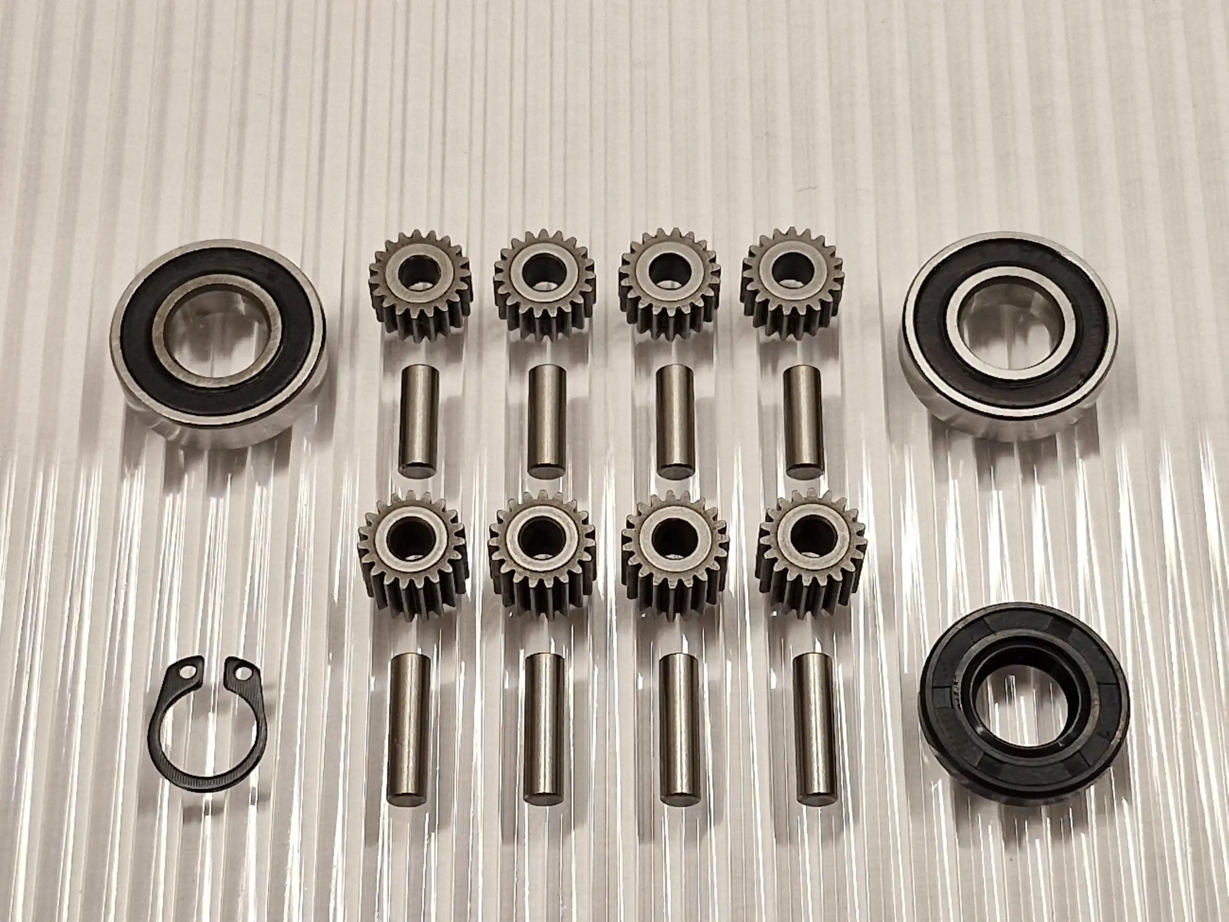 Reparatieset voor wielmotor Honda Miimo 300 310 500 520 met complete nieuwe set stalen tandwielen, lagers en afdichtingen.